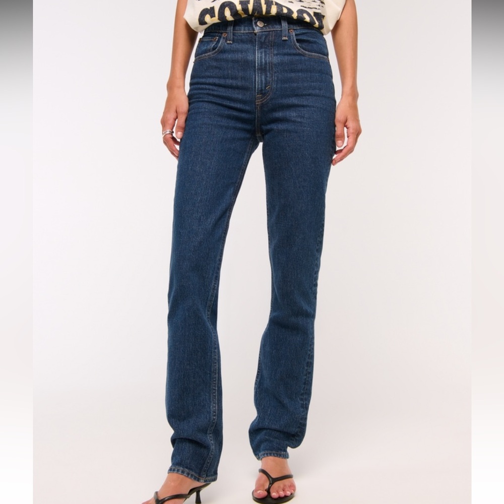 Abercrombie & Fitch Dark Blue Straight Leg Jeans